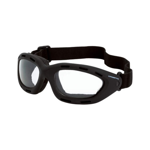 [91351 AF] Goggle Adjustable Headstrap • Open Cell Foam Liner • Meets ANSI Z87.1+ • 99.9% UV Protection Black Frame - Clear Anti-Fog Lens