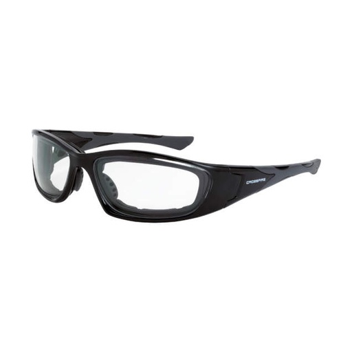 [2444 AF] Glasses Full Frame Design for Maximum Protection • Dual Mold Rubber Temple Grips for Better Stability Crystal Black Frame - Clear Anti-Fog Lens