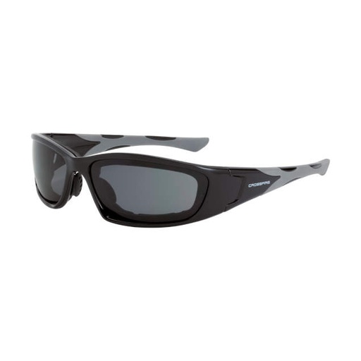 [2461 AF] Glasses Full Frame Design for Maximum Protection • Dual Mold Rubber Temple Grips for Better Stability Shiny Black Frame - Dark Smoke Anti-Fog Lens