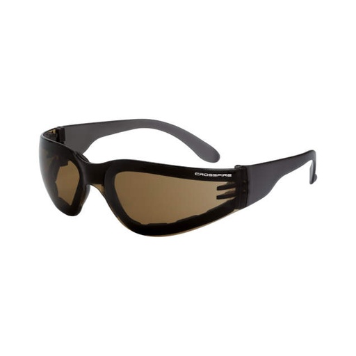 [546 AF] Glasses Frameless Lightweight Design • Wide Temples • EVA Foam Liner • Meets ANSI Z87.1+ • 99.9% UV Protection Brown Frame - HD Brown Anti-Fog Lens