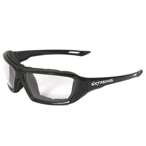 [XT1-11] Glasses Foam Lined Frame • Full Frame with Polycarbonate Lens • Rubber Nosepads • Meets ANSI Z87.1+ • 99.9% UV Protection Black Frame - Clear Lens
