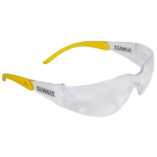 [DPG54-11D] Glasses Lightweight • Rubber Temples • Meets ANSI Z87.1+ • 99.9% UV Protection Clear/Yellow Frame - Clear Anti-Fog Lens