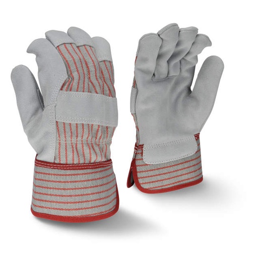[RWG3105L] Glove Economy Shoulder Gray Split Cowhide • Fleece Lined • Rubberized Safety Cuff Size L