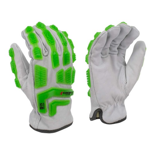[RWG50M] Glove ANSI Cut Level A5 • White Grain Goatskin Driver • TPR Overlays • Aramid Lining • Keystone Thumb • EN388: 3 5 3 4 Size M