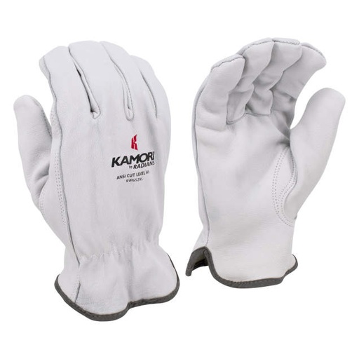 [RWG52M] Glove ANSI Cut Level A5 • White Grain Goatskin Driver • Kevlar® Lining • Keystone Thumb • EN388: 3 5 3 4 Size M