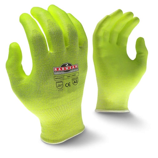 [RWG531-M] Glove ANSI Cut Level A2 • 13 Gauge HPPE Seamless Shell • PU Dipped Palm • FDA Accepted Material • EN388: 4 3 4 4 Size M