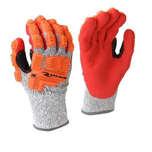 [RWG603RXXL] Glove ANSI Cut Level A5 • Reinforced Thumb • 15 Gauge HPPE Shell w/Fiberglass • Sandy Foam Nitrile Dipped Palm • EN388: 4 X 4 4 EP Size XXL