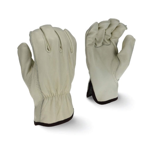 [RWG4122XL] Glove Economy Grain Cowhide Leather Driver • Keystone Thumb • Shirred Back, Cloth Hem Size XL
