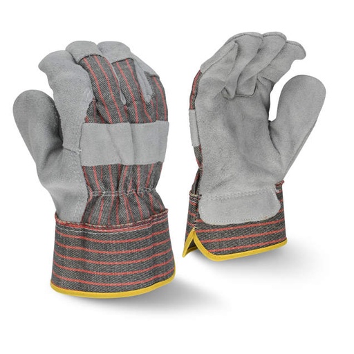 [RWG3103M] Glove Economy Shoulder Gray Split Cowhide • Rubberized Safety Cuff Size M