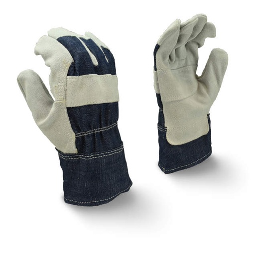 [RWG3110L] Glove Economy Shoulder • Patch Palm • Denim Back • Safety Cuff Size L