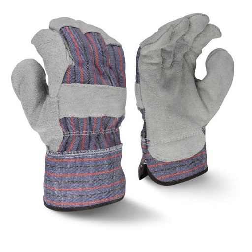 [RWG3111L] Glove Economy Shoulder Gray Split Cowhide • Starched Safety Cuff Size L