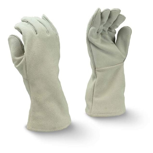 [RWG5100LHXL] Glove Gray Split Economy Shoulder Cow Leather - Fleece Cotton Drill Lining Size XL