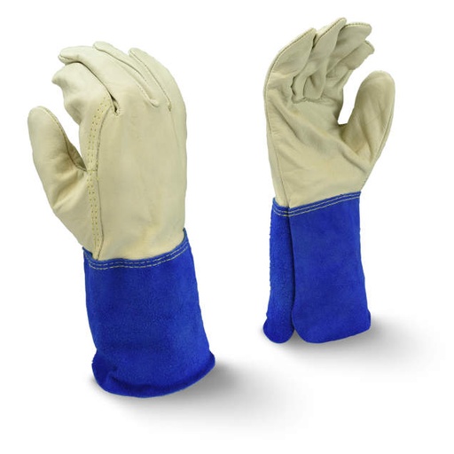 [RWG6210XXL] Glove Mig-Tig Regular Grain Cowhide • 4" Blue Regular Split Shoulder Cuff Size XXL