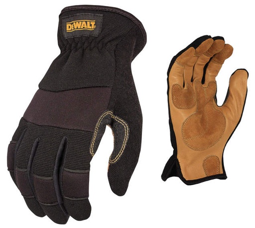 [DPG212L] Hybrid Performance Glove with Leather Palm • Palm Patches • Slip On Cuff • Reinforced Fingers Size L