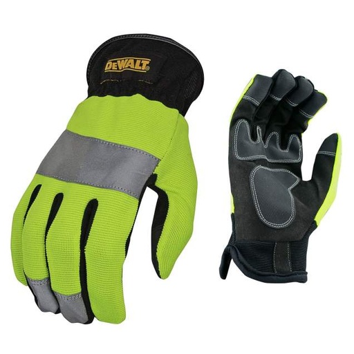 [DPG870L] Hi-Vis Performance Glove • RapidFit™ Slip-On Cuff • Silver Reflective Tape • Reinforced Palm Size L