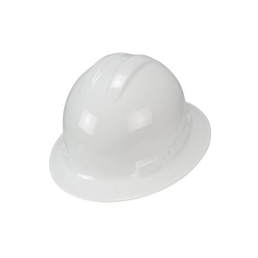 [DPG11FB-W] Hard Hat 6 Point Ratchet Suspension • Padded Headband Full Brim - White