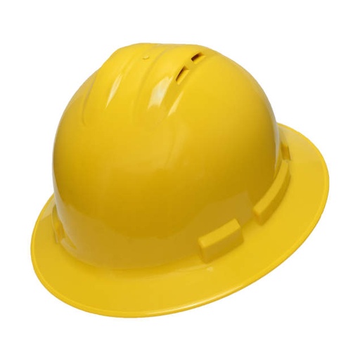 [QHR4-YELLOW] Hard Hat 4 Point Ratchet Full Brim 4 Pt Ratchet - Yellow