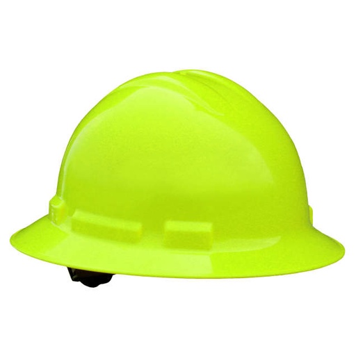 [QHR6-GREEN-HV] Hard Hat 6 Point Ratchet Full Brim 6 Pt Ratchet - Hi-Vis Green