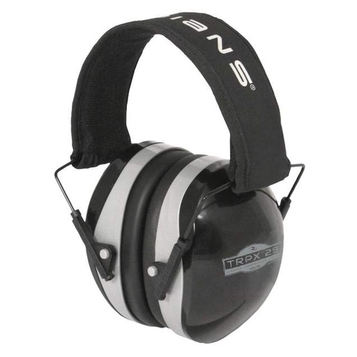[TR29-BX] NRR 29 • Adjustable Padded Moisture Wicking Headband • Soft Foam Padded Earcups • Folds Compactly • Individually Packed in a Box TRPX™ Earmuff - Black & Gray