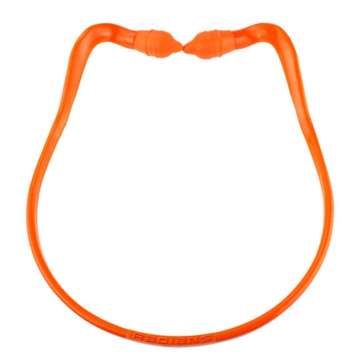 [RB2100] Earplugs NRR 25 • Pronged Shape • Polyurethane Foam • Reusable • Made in USA Orange Band / Orange Pods