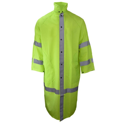[10187-31-2-HLI-3X] Coat Detachable Hood with Drawstring • Side Slash through Pockets (2) • Snap Front Closure with Interlocking Storm Flap • Underarm Vents Hi-Vis Lime - Size 3X