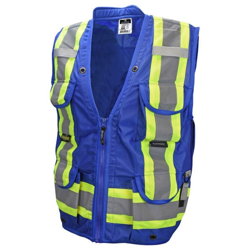 [SV030X-1RO-4X] Vest 2 Tone Contrast Trim • 10 Pockets • 100% Polyester • CSA Z96 Class 1 Level 2 • ANSI/ISEA 107 Type O Class 1 Royal Blue - Size 4X