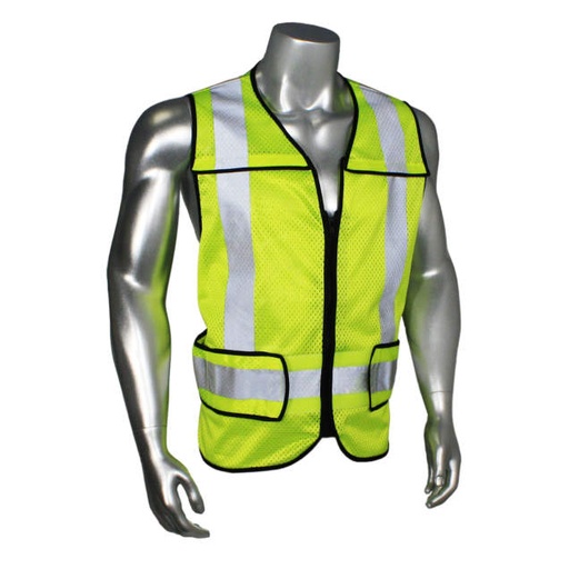 [LHV-5-PC-ZR-SHF-R] Vest Micro Mesh Breakaway w/ Adjustable Waist • 2" 3M™ Silver Reflective • Zip-N-Rip Closure • ANSI/ISEA 107 Type P Class 2 Sheriff - Black Trim - Green - Size R