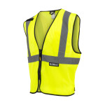 [DSV220-M] 100% Polyester Mesh • 1 Mic Tab • 1 Pocket • 2" Silver Reflective Tape • ANSI/ISEA 107 Type R Class 2 Hi-Vis Green - Size M