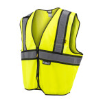[DSV221-M] 100% Polyester Mesh • 1 Mic Tab • 1 Pocket • 2" Reflective Tape with Contrasting Trim • ANSI/ISEA 107 Type R Class 2 Hi-Vis Green - Size M
