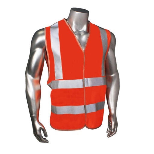 [HV-6ANSI-2H-3XL] Vest Lightweight Micro Mesh • 3M™ 2" Silver Reflective Stripes • Hook & Loop Closure • Silver Trim • ANSI/ISEA 107 Type R Class 2 Hi-Vis Orange - Size 3XL