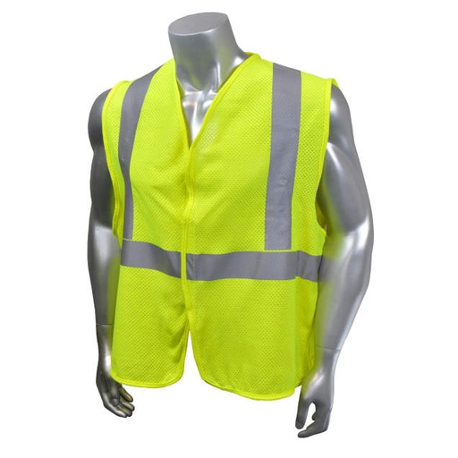 [SV97E-2VGM-M] Vest NFPA 70e CAT 1 • ATPV 4.6 • 5.8oz Modacrylic Aramid Blend • Hook&Loop Closure • 3M Tape • ASTM F1506 • ANSI/ISEA 107 Type R Class 2 Hi-Vis Green - Size M