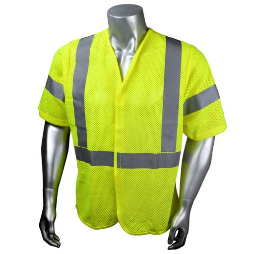 [SV97E-3VGMFR-4X] Vest NFPA 70e CAT 1 • ATPV 4.6 • 5.8oz Modacrylic Aramid Blend • Hook&Loop Closure • 3M Tape • ASTM F1506 • ANSI/ISEA 107 Type R Class 3 Hi-Vis Green - Size 4X