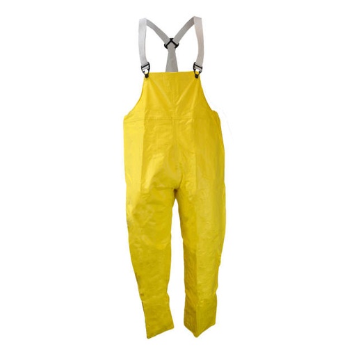[35001-12-2-YEL-5X] Bib Front Coverage • Adjustable Elastic Suspenders • Non-Conductive Snap Closures that Fasten Suspenders onto Garment Safety Yellow - Size 5X