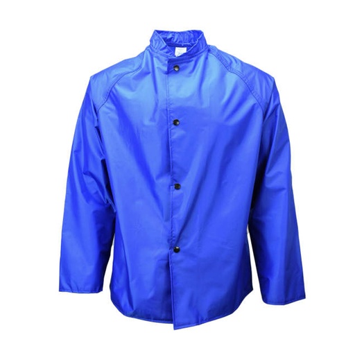 [77001-02-1-RYL-S] Jacket is Minimum of 30” Long • Non-Conductive Snap Front Closure with Storm Flap • Stand-Up Collar • Raglan Shoulder Design Royal Blue - Size S