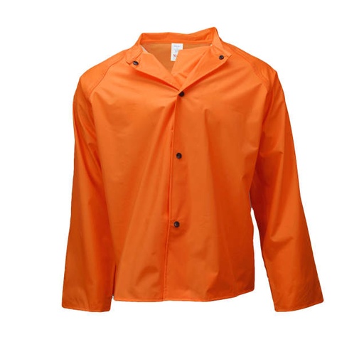 [77001-01-1-ORG-S] Jacket is Minimum of 30” Long • Non-Conductive Snap Front Closure with Storm Flap • Stand-Up Collar with Snaps for Detachable Hood Orange - Size S