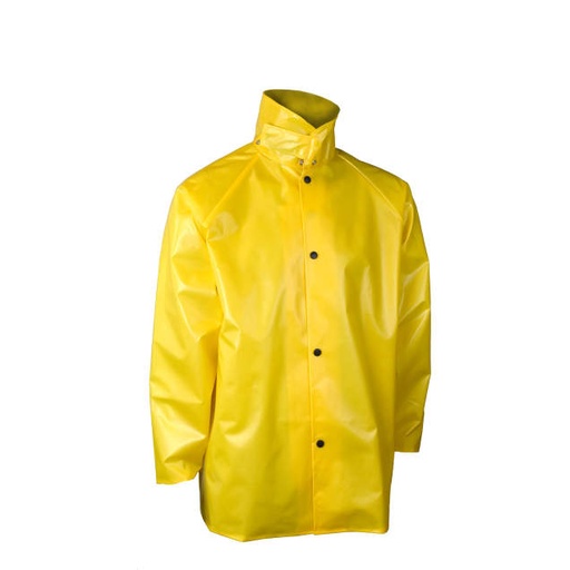 [RJ33-NSYY-4X] Rainwear Jacket 25mm TPU Coating on 200D Nylon Fabric • EPT™ Collar • QDM™ Snaps • Heatwelded Seam Construction Yellow - Size 4X