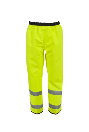 [UN003-10-2-LBK-4X] ANSI/ISEA Type P Class E • Reversible Rain Pant • Elastic Waist Hi-Vis Lime/Black - Size 4X