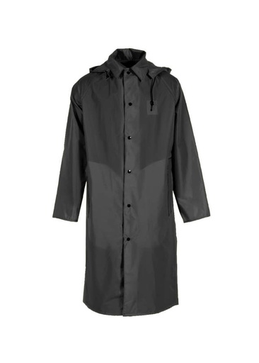 [UN475-33-1-BLK-2X] 48” Long Coat • Leaf Collar with Snaps for Detachable Hood • Raglan Shoulder Design • Slash Openings with Pockets on Each Side Black - Size 2X