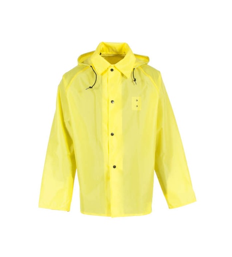 [UN475-03-1-YEL-2X] Jacket Attached Hood with Drawstring Closure • Raglan Shoulder Design • Slash-Thru Opening with Pockets on Each Side Safety Yellow - Size 2X