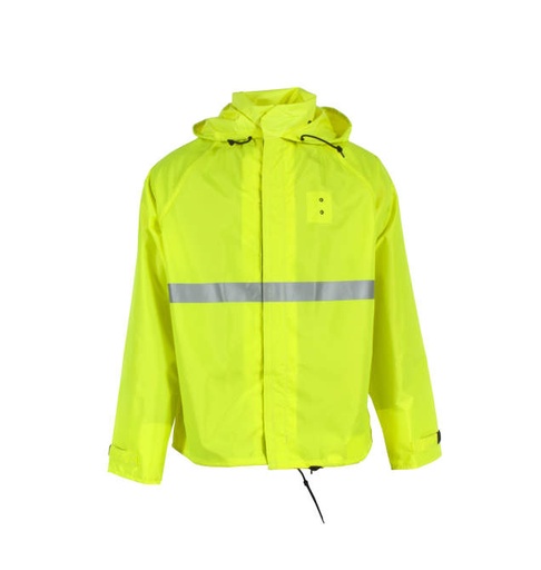 [UN091-00-1-LIM-2X] Deluxe 32” Motorcycle Jacket • Tuck Away Hood • Zipper Front Closure • Storm Flap with Snaps and Hook and Loop Closure Lime - Size 2X