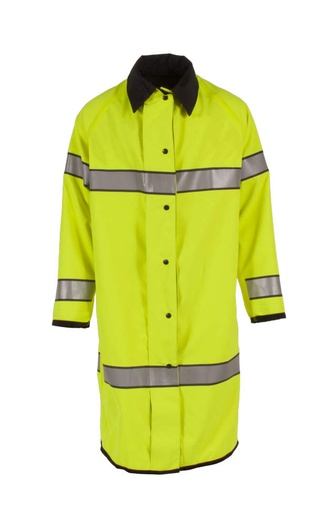 [UN5010-33-1-LBK-M] Coat ANSI/ISEA Type P Class 3 • 2” Silver Reflective Tape Wtih Black Trim • Reversible Coat with Badge Tab • Snap Front Closure Hi-Vis Lime/Black - Size M