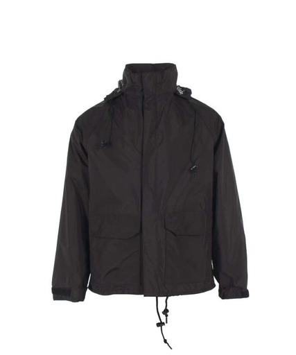 [UN523-00-1-BLK-M] 30” Long Jacket • Black Nylon Taffeta Lining Throughout • Contoured Attached Hood with Drawstring and Barrel Lock • Zippered Front Closure Black - Size M