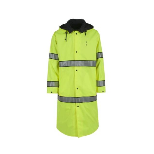 [97001-33-1-LBK-M] Coat ANSI/ISEA 107 Type P Class 3 • Fully Reversible Coat • 2” Silver Reflective Tape with Black Trim •  Zipper Front Closure Hi-Vis Lime/Black - Size M