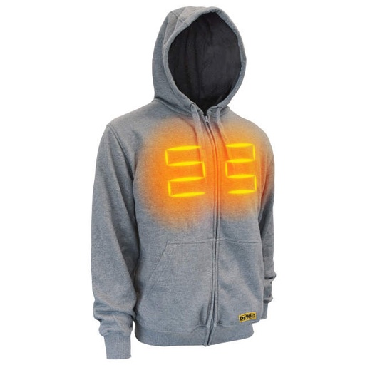 [DCHJ080B-M] Includes (1) Jacket and DCB092 USB Power Adapter Gray Heated Hoodie w/o Battery - Size M