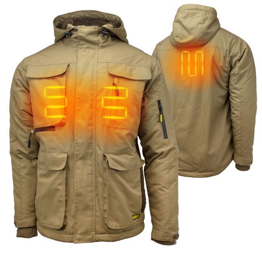 [DCHJ091B-2X] 3 Heat Zones • 3 Temperature Settings • Wind and Water Resistant • Sherpa Fleece Lined for Added Warmth Dune Heavy Duty Rip Stop Jacket w/o Battery - Size 2X