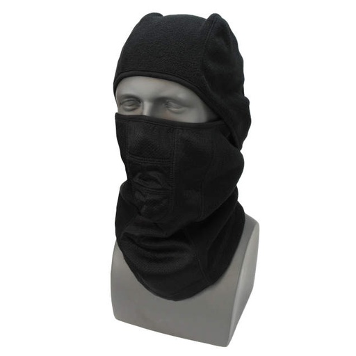 [RWL25BK] Premium 100% soft polyester fleece • Hinged design • Mesh fabric over mouth • Wear as balaclava, hood, or neck gaiter Hinged Fleece Balaclava - Black