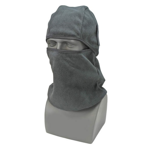 [RWL26GY] Premium 100% soft polar fleece • Hook & loop straps attach to hard hat suspension • Wear as full face mask, neck gaiter, or beanie 3-in-1 Fleece Balaclava - Gray