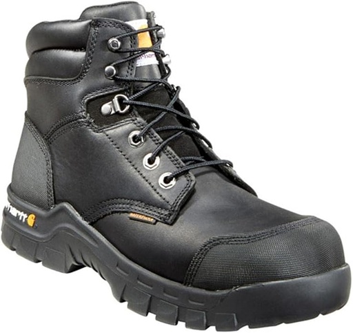 [CMF6371-9.5M] Carhartt -Rugged Flex Waterproof 6" Composite Toe Work Boot - Black-9.5M
