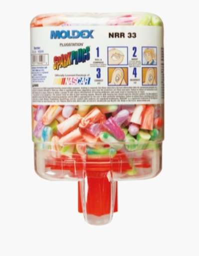 [507-6644] Moldex SparkPlugs® Tapered Foam Uncorded Earplug Dispenser with 250 pairs