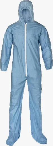 Coverall - Pyrolon Plus 2 coveralls are breathable garments that repel water, grease, oil, and other hazards where flash fire is a concern. hood and boots. 25/CS